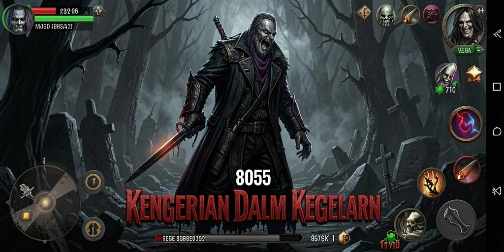 Screenshot gameplay seram dari 8055 yang menampilkan momen mencekam.
