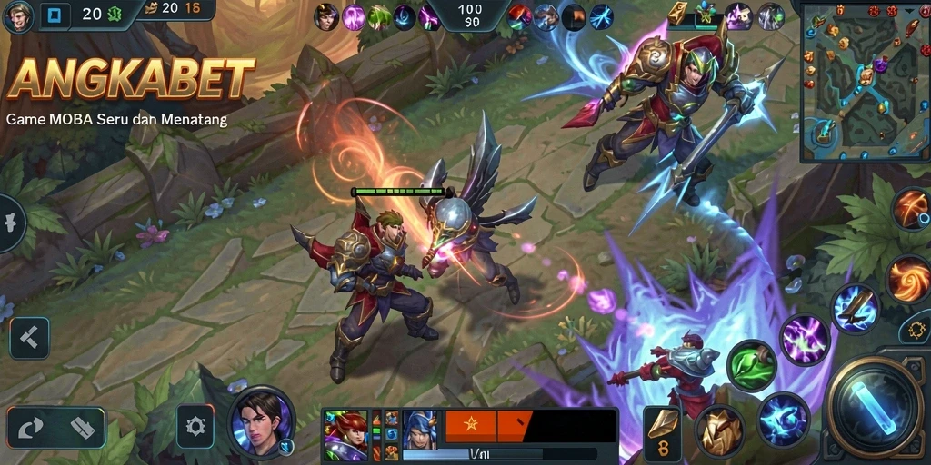 Tampilan gameplay seru dari ANGKABET dengan berbagai karakter.
