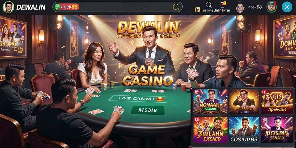 Gameplay DEWALIN menampilkan suasana Live Casino yang mendebarkan.