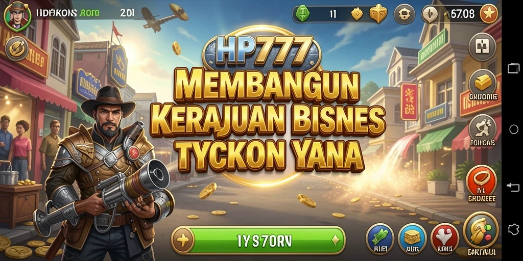 Tampilan gameplay HP777 menampilkan strategi bisnis yang mendalam dan interaktif.