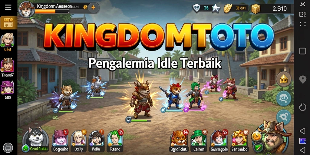 Tampilan gameplay <strong>KINGDOMTOTO</strong> yang menawan dengan mekanisme Idle.