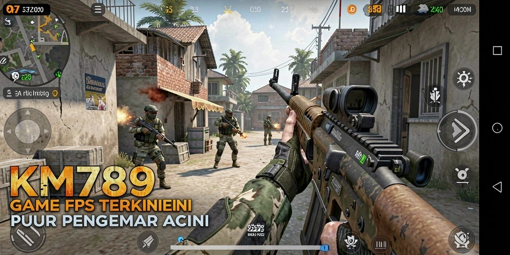 Tampilan gameplay KM789 dengan aksi tembak-menembak yang mendebarkan.