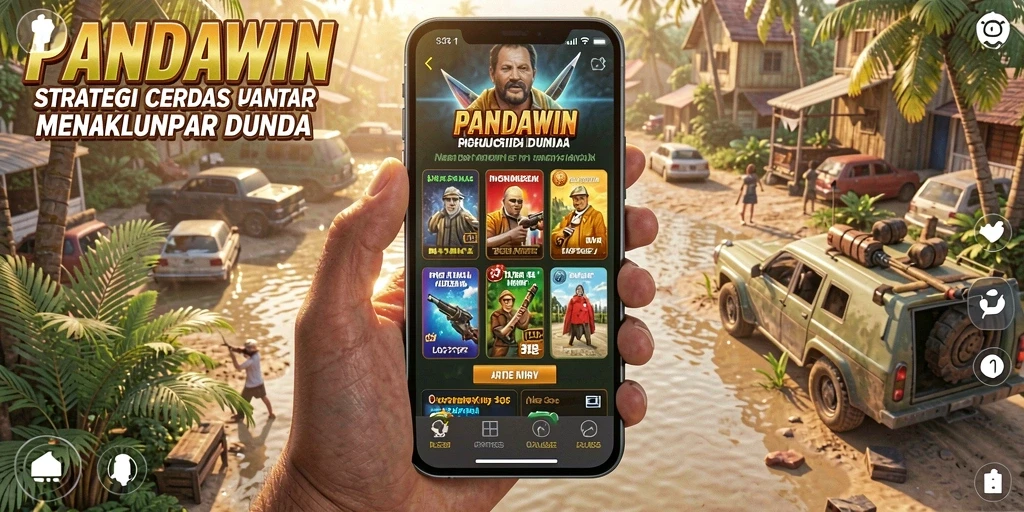 Tampilan gameplay strategis PANDAWIN yang menegangkan dan seru.