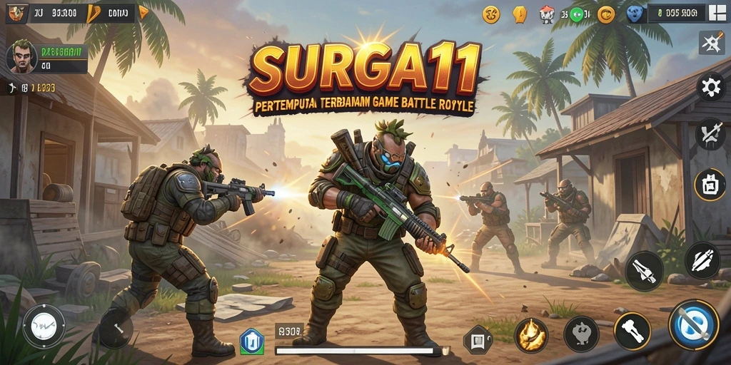 Tampilan gameplay SURGA11 dengan aksi pertempuran yang mendebarkan.