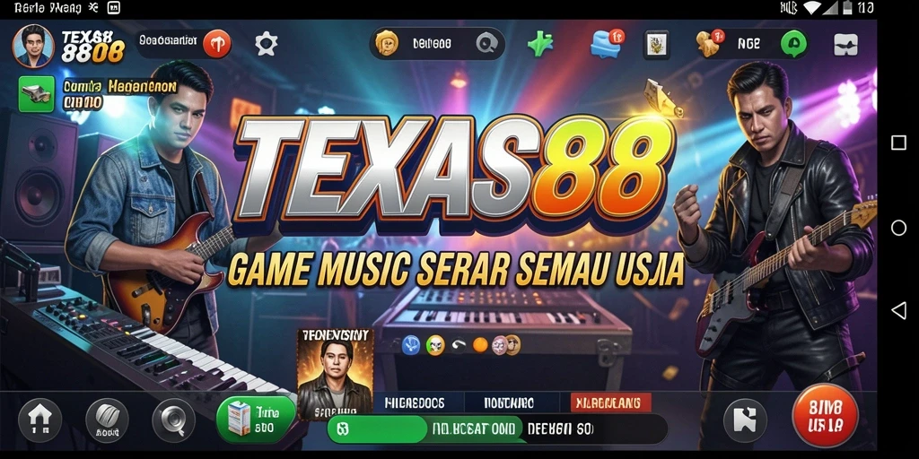 Screenshot gameplay TEXAS88 yang menampilkan momen seru bermain musik.